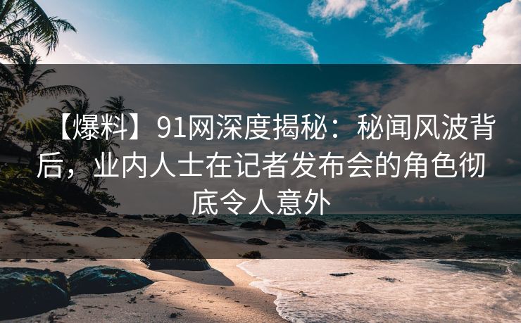 【爆料】91网深度揭秘：秘闻风波背后，业内人士在记者发布会的角色彻底令人意外