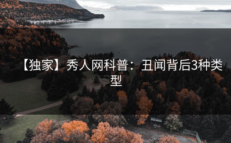 【独家】秀人网科普：丑闻背后3种类型