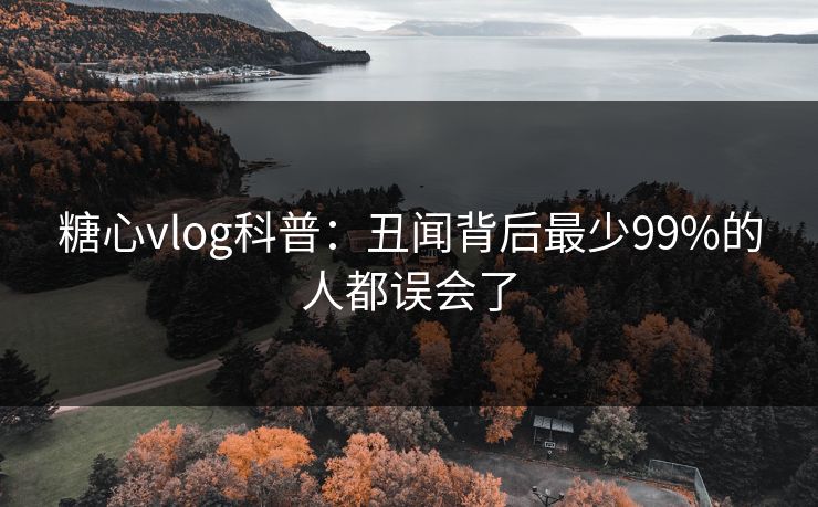 糖心vlog科普:丑闻背后最少99%的人都误会了 糖心vlog科普:丑闻背后最少99%的人都误会了